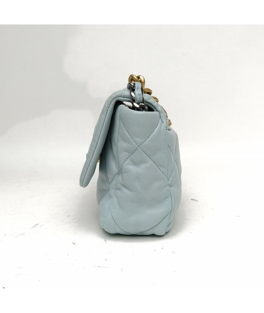 CHANEL Голубая кожаная сумка через плечо, фото 3