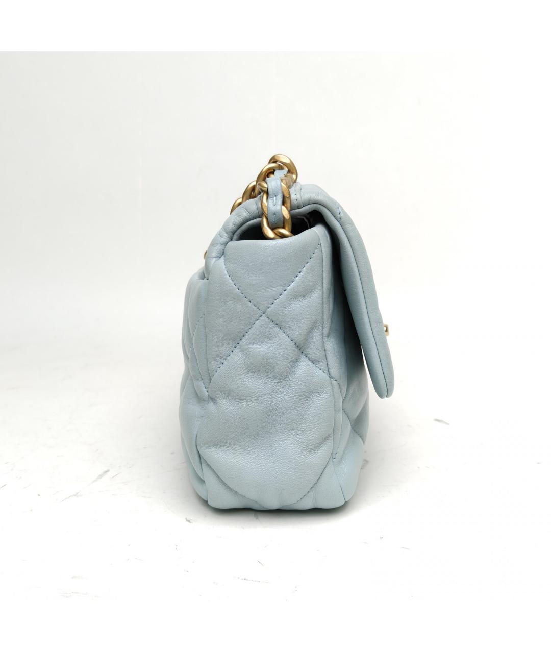 CHANEL Голубая кожаная сумка через плечо, фото 5