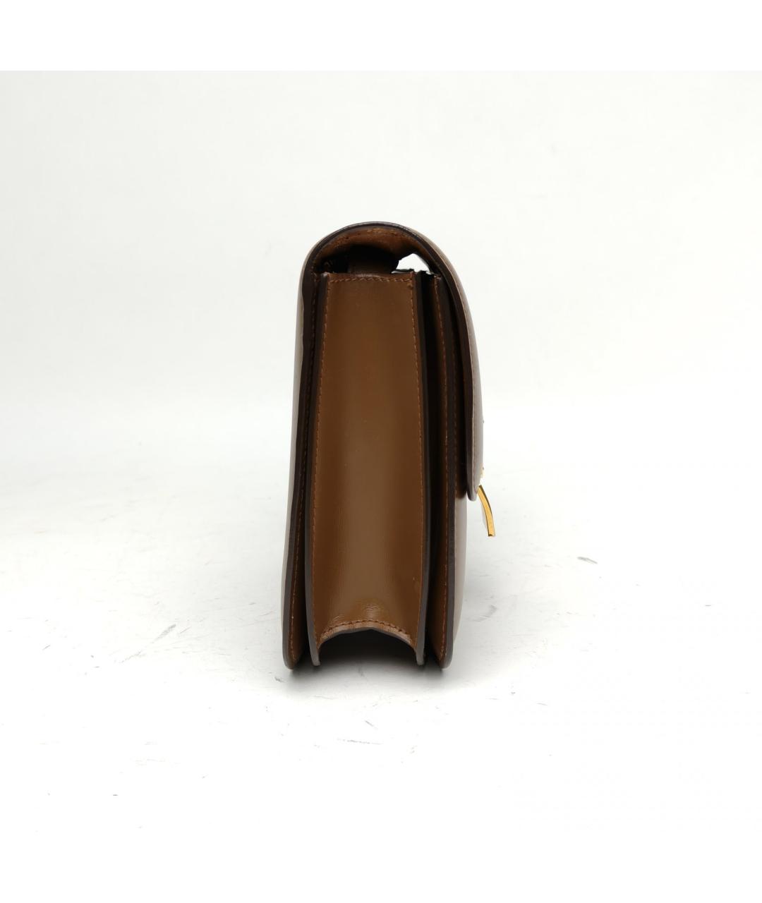 CELINE Коричневая кожаная сумка через плечо, фото 5