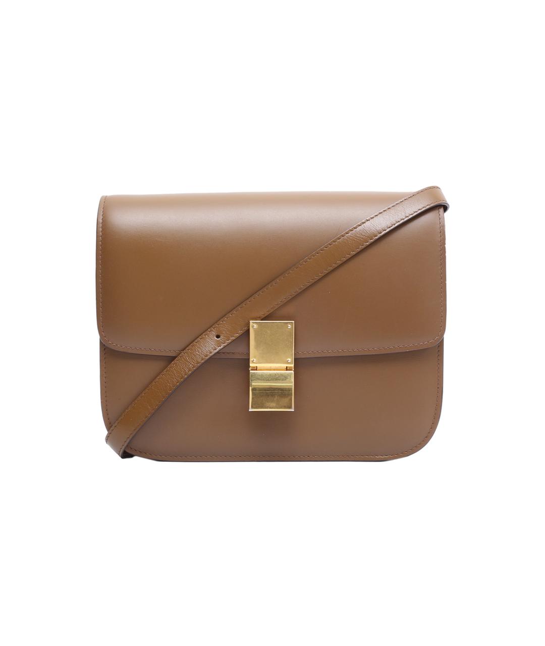 CELINE Коричневая кожаная сумка через плечо, фото 9