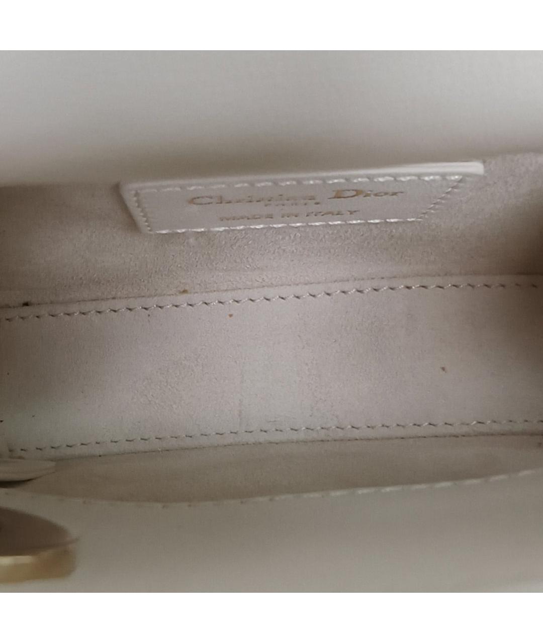 CHRISTIAN DIOR Белая кожаная сумка с короткими ручками, фото 7
