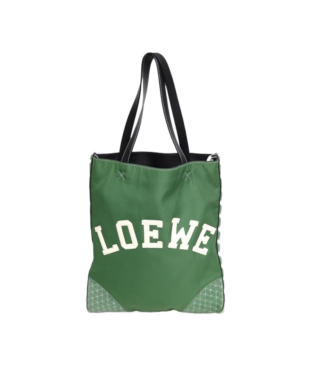 LOEWE Зеленая сумка тоут, фото 9