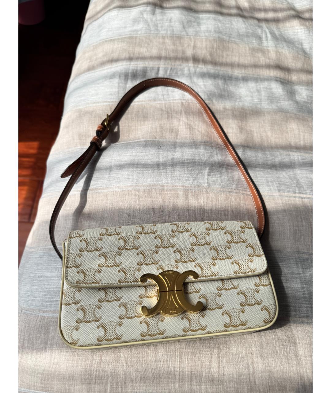 CELINE Белая сумка через плечо, фото 9