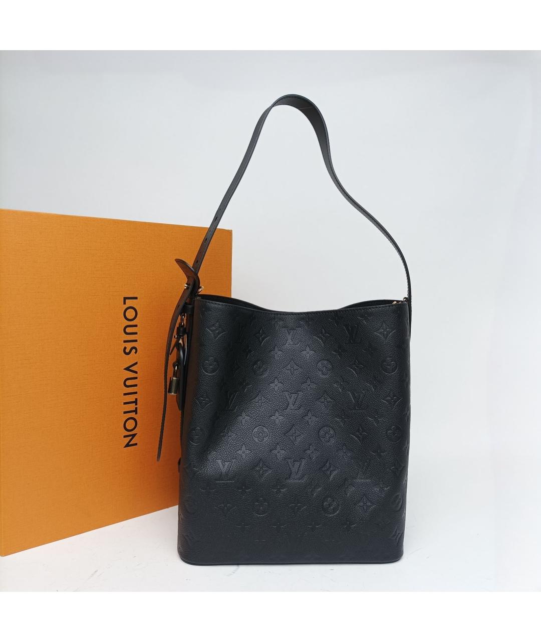 LOUIS VUITTON Черная кожаная сумка через плечо, фото 8