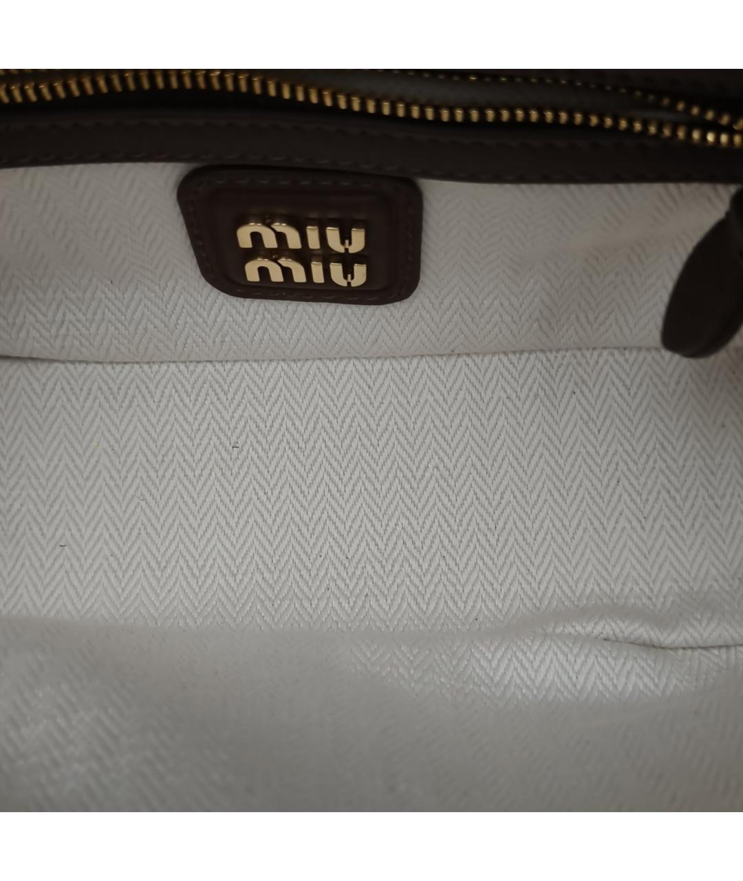 MIU MIU Коричневая замшевая сумка с короткими ручками, фото 8
