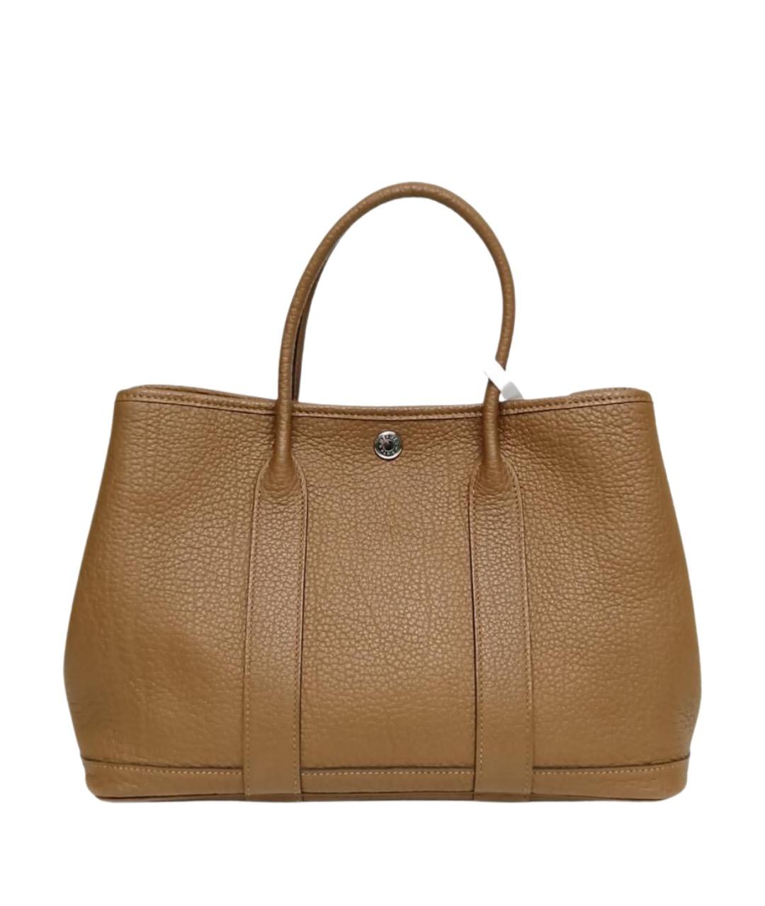 HERMES Коричневая кожаная сумка тоут, фото 1