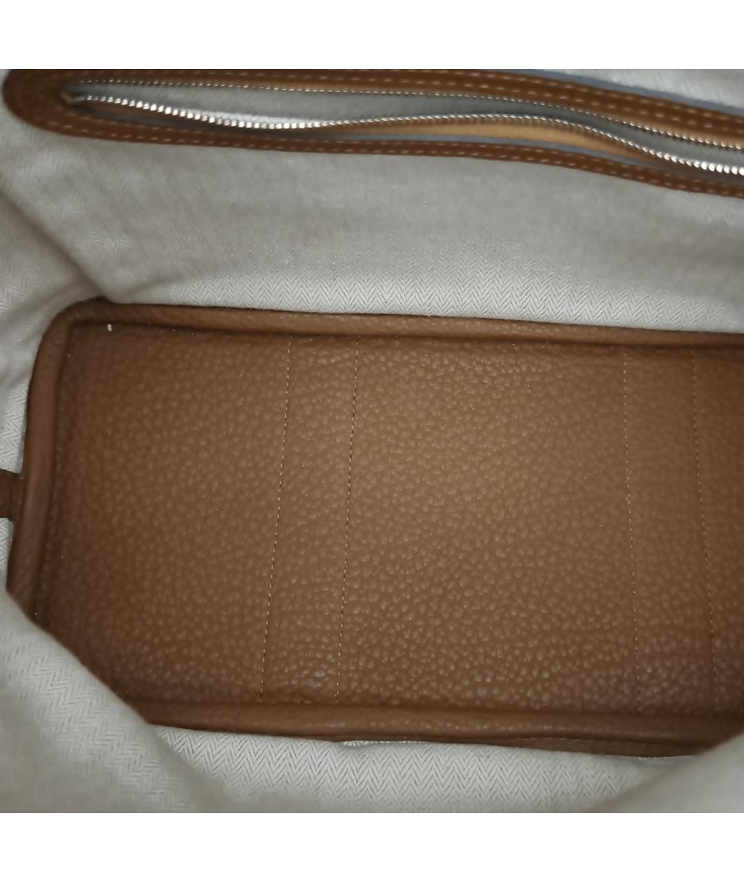 HERMES Коричневая кожаная сумка тоут, фото 7