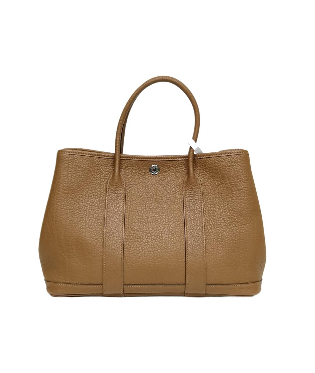 HERMES Коричневая кожаная сумка тоут, фото 10