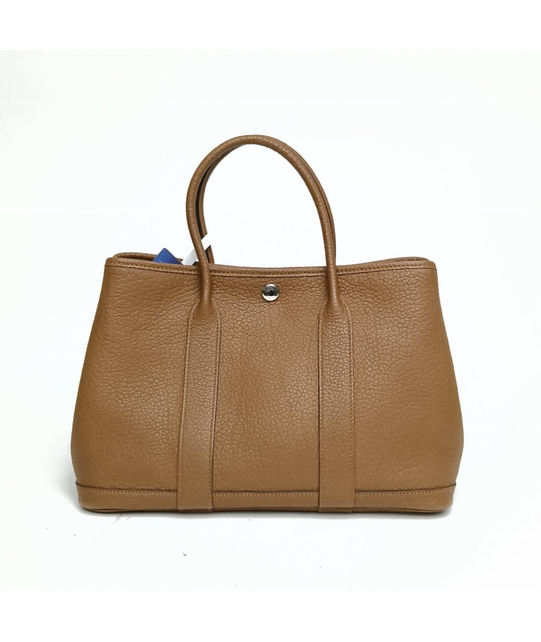 HERMES Коричневая кожаная сумка тоут, фото 4