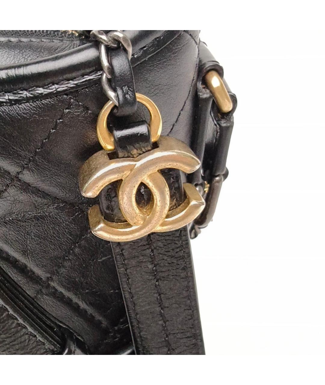 CHANEL Черная кожаная сумка через плечо, фото 7
