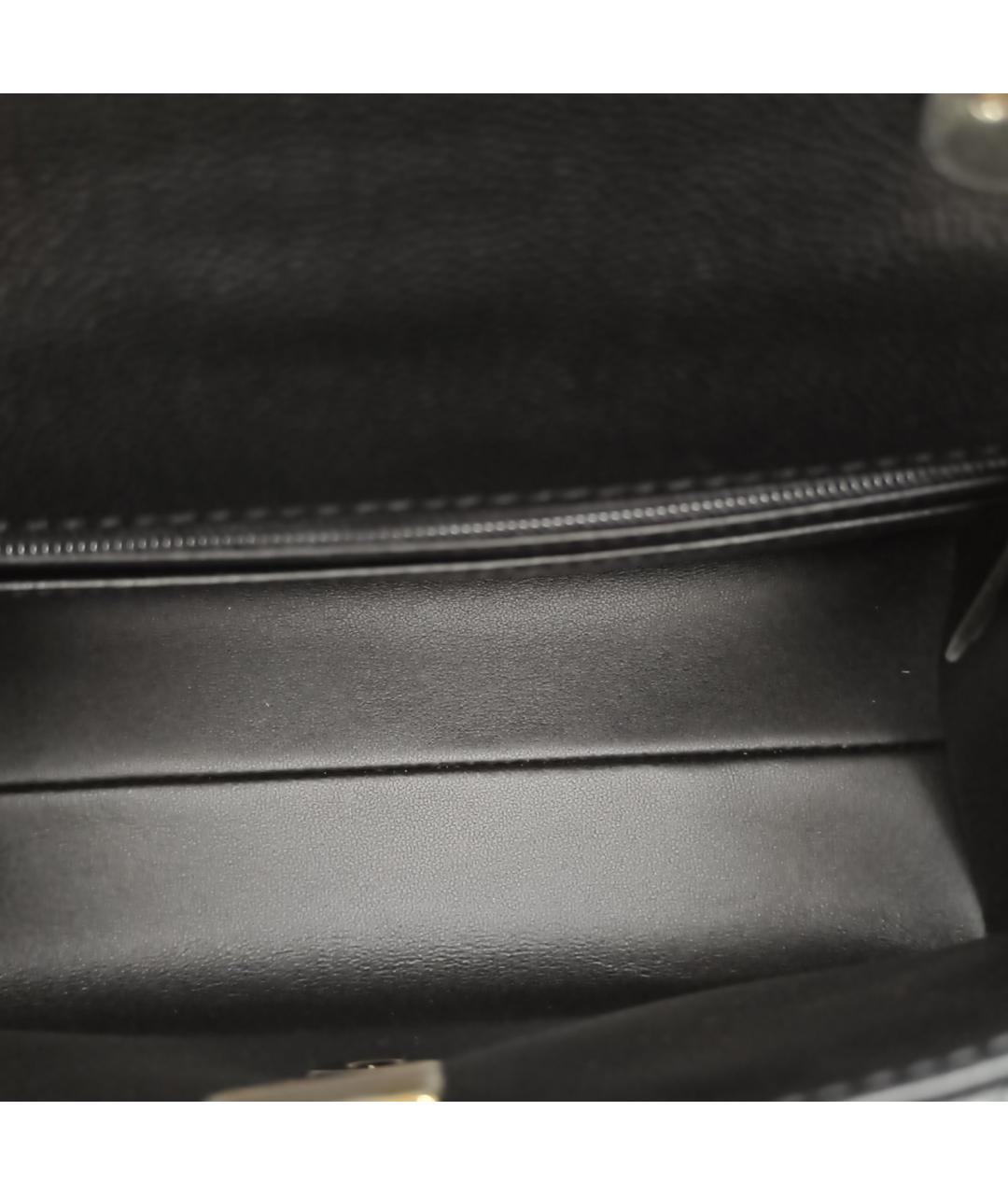 CHANEL Черная кожаная сумка с короткими ручками, фото 7