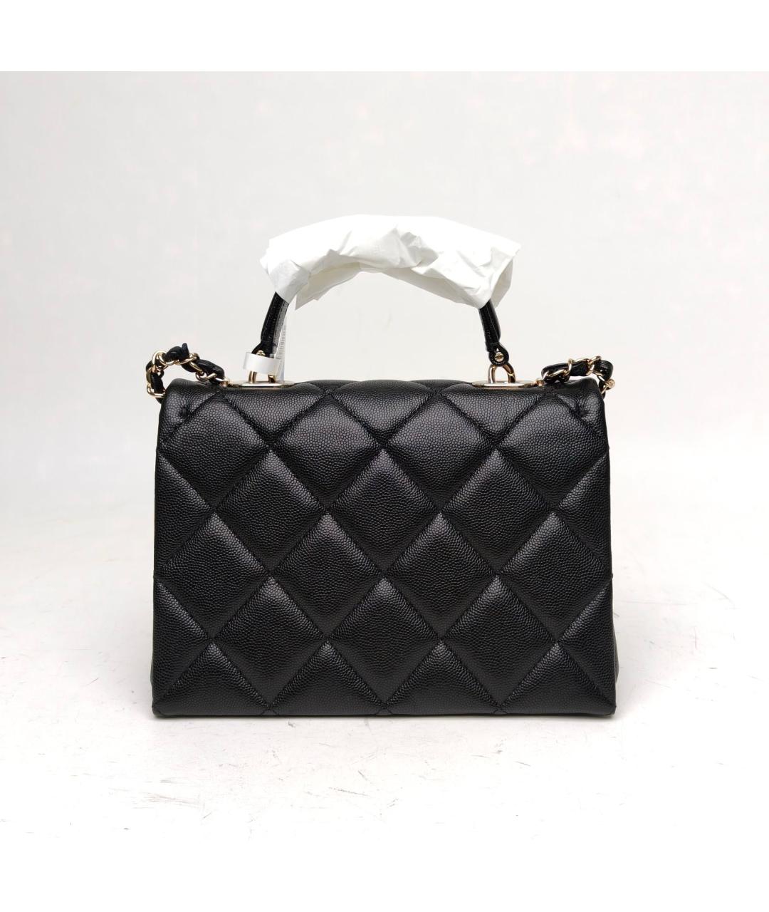 CHANEL Черная кожаная сумка с короткими ручками, фото 4