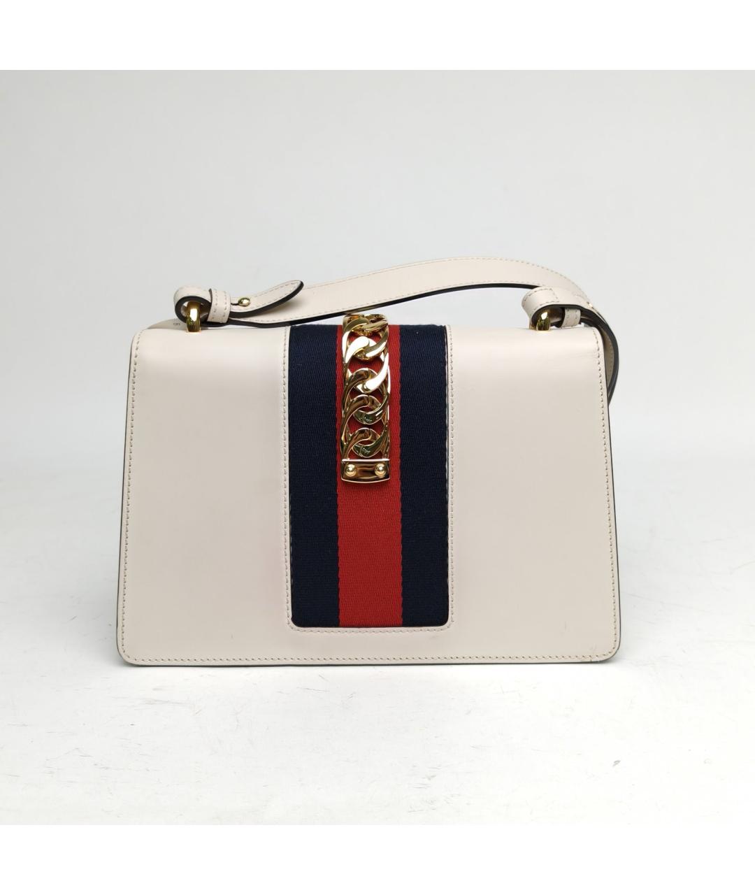 GUCCI Белая кожаная сумка через плечо, фото 4