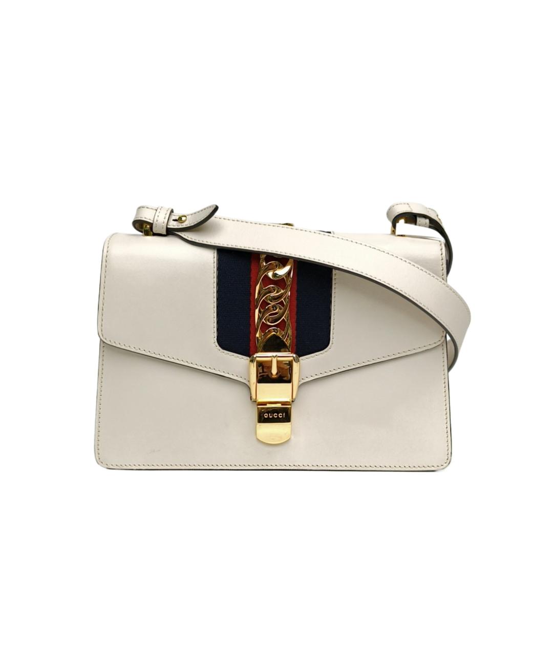 GUCCI Белая кожаная сумка через плечо, фото 10