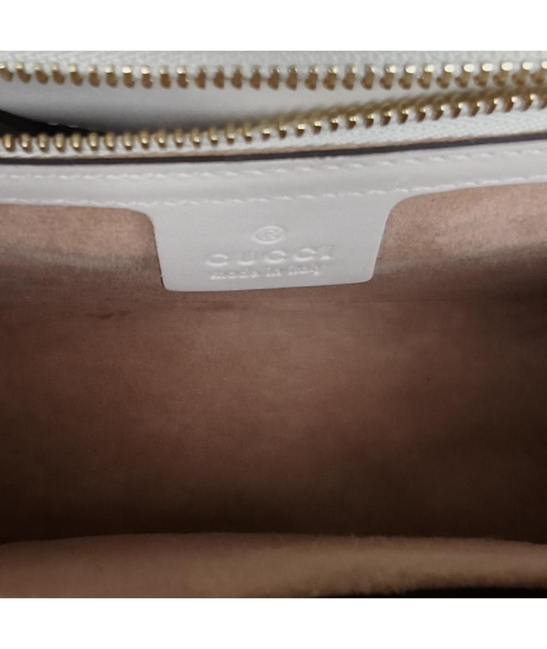GUCCI Белая кожаная сумка через плечо, фото 8
