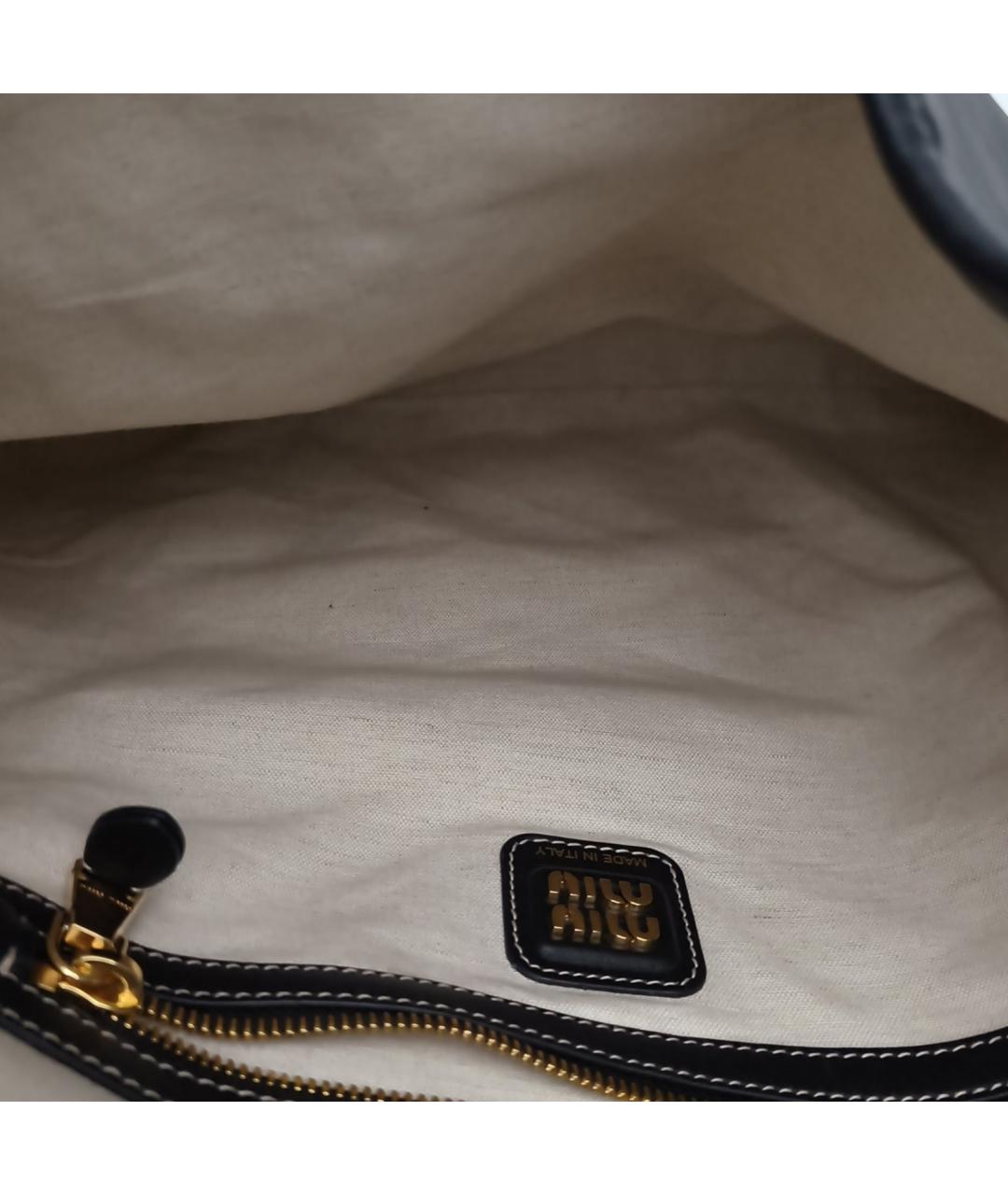 MIU MIU Черная кожаная сумка тоут, фото 7