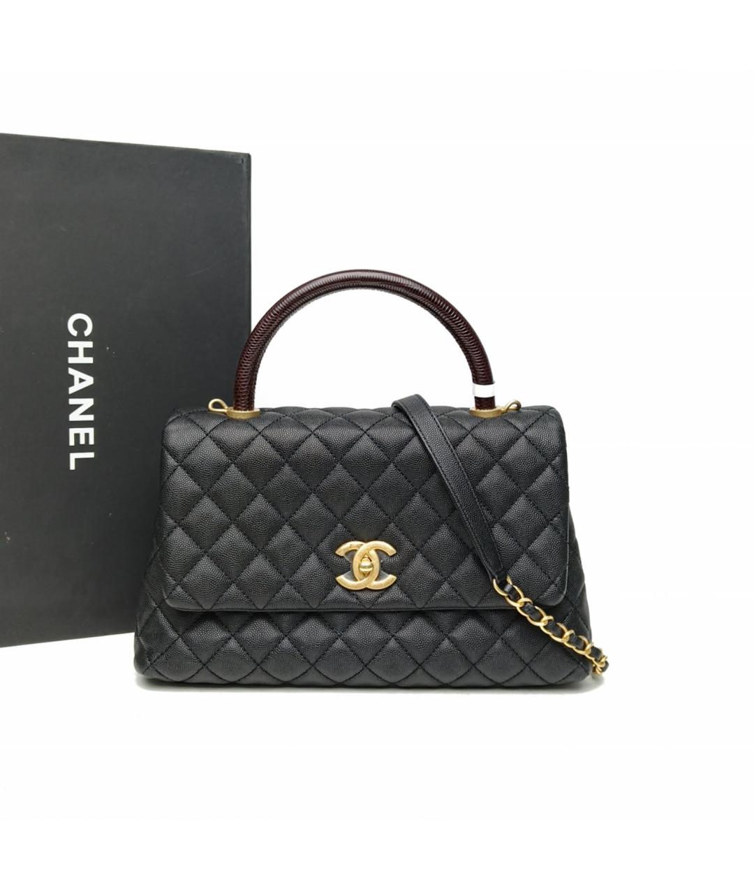 CHANEL Черная кожаная сумка через плечо, фото 9