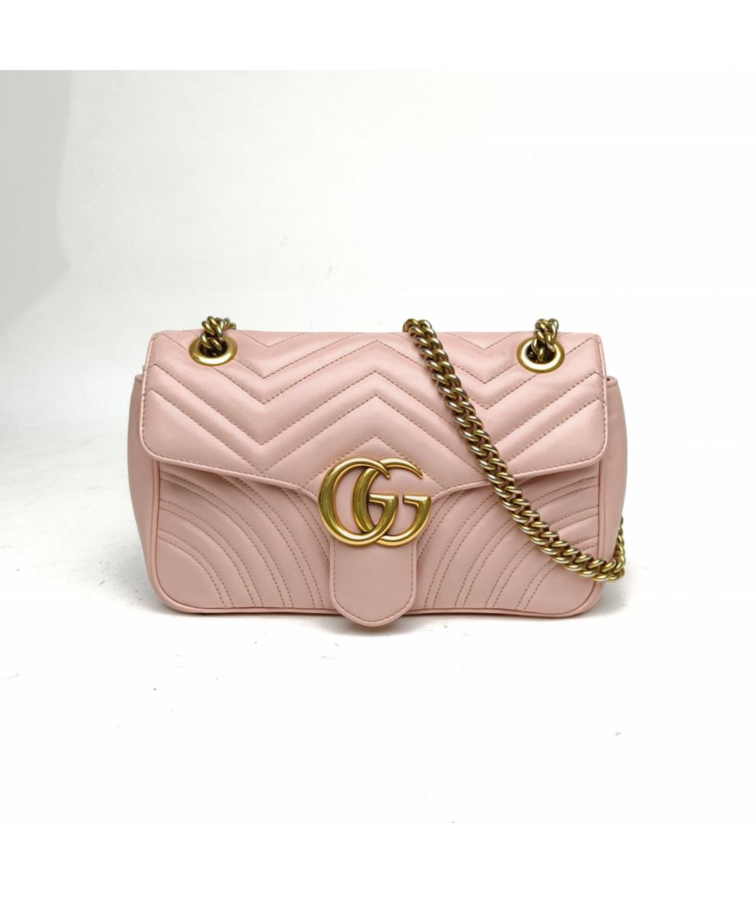 GUCCI Розовая кожаная сумка через плечо, фото 2