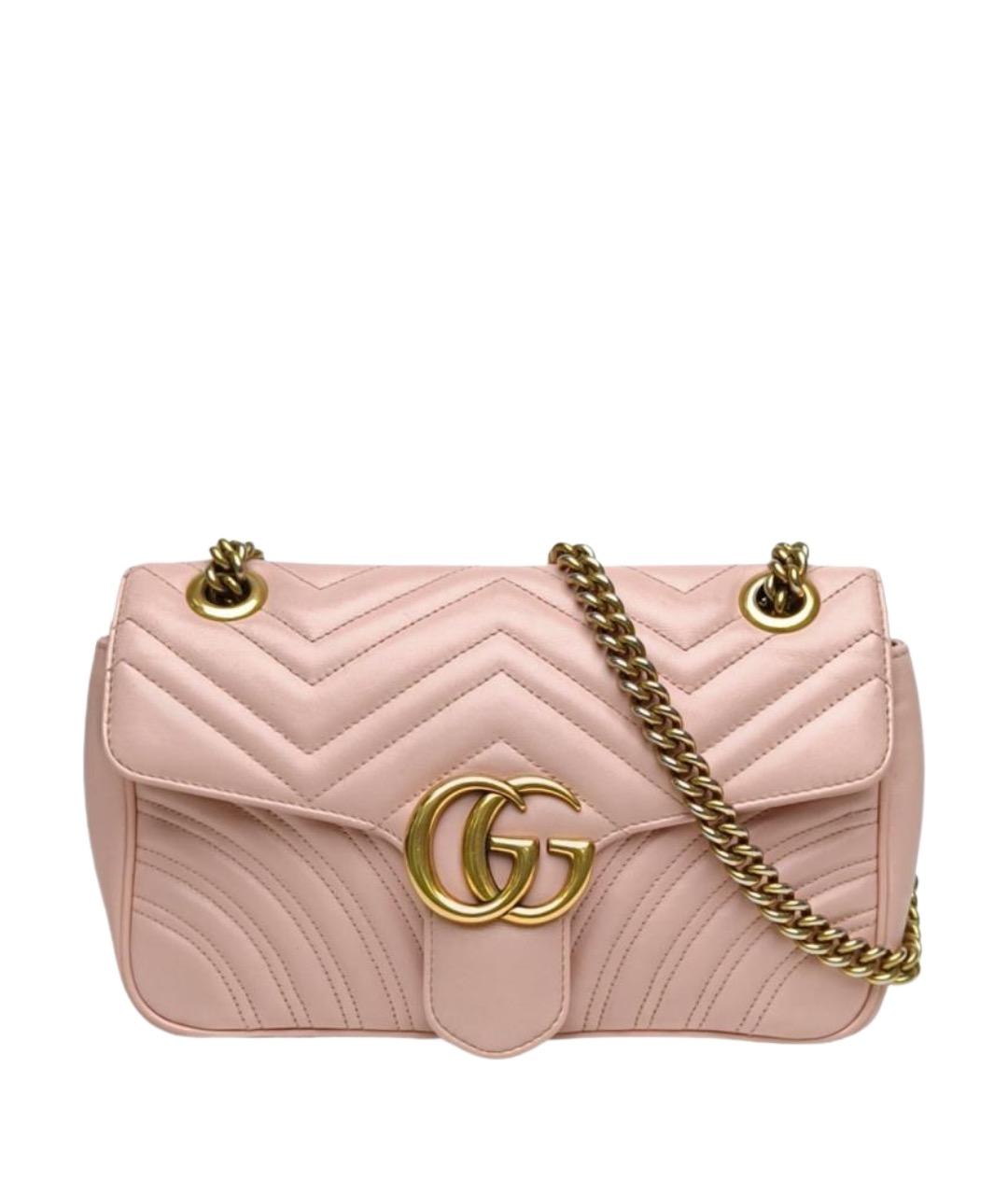 GUCCI Розовая кожаная сумка через плечо, фото 1