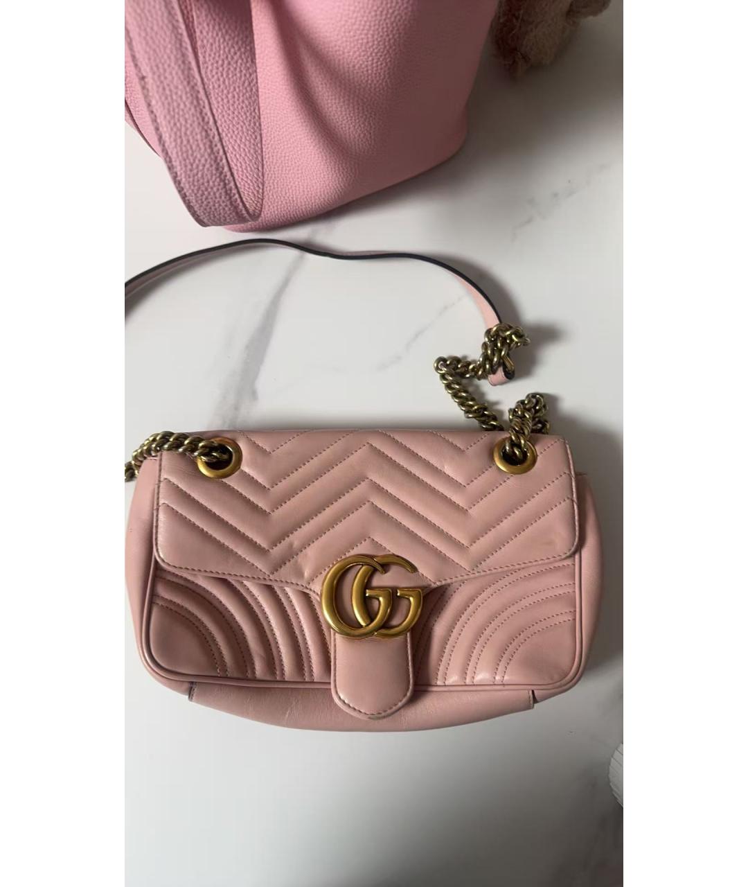 GUCCI Розовая кожаная сумка через плечо, фото 9