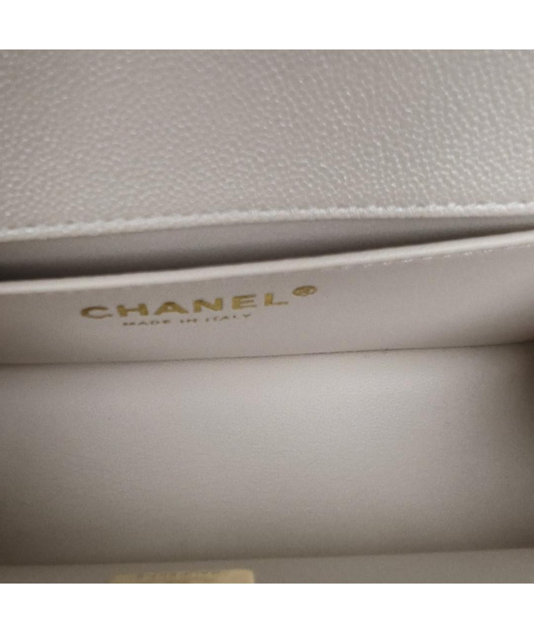 CHANEL Белая кожаная сумка через плечо, фото 7