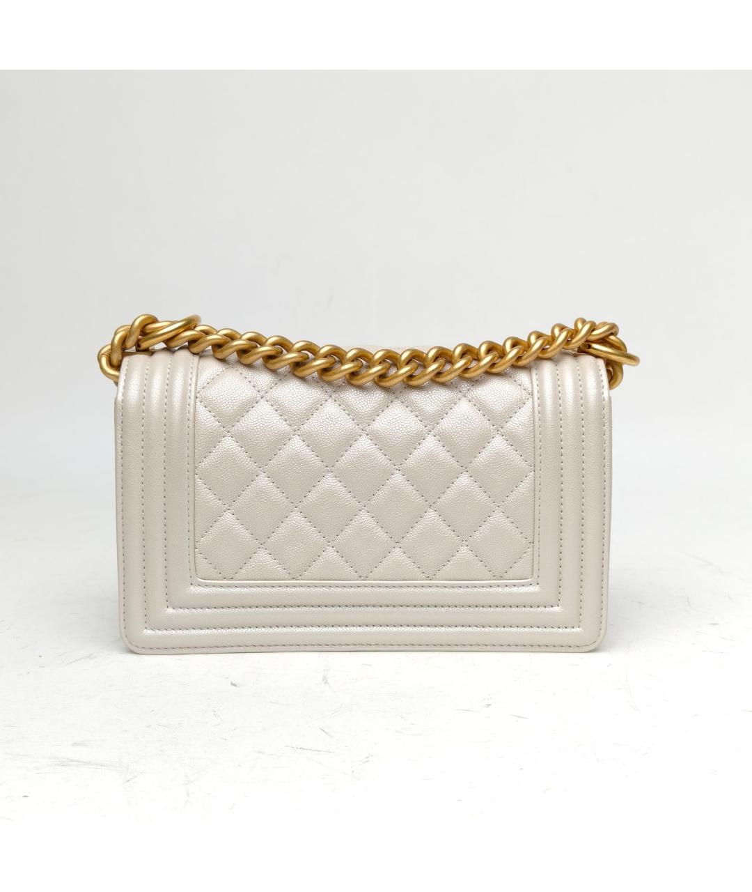 CHANEL Белая кожаная сумка через плечо, фото 4