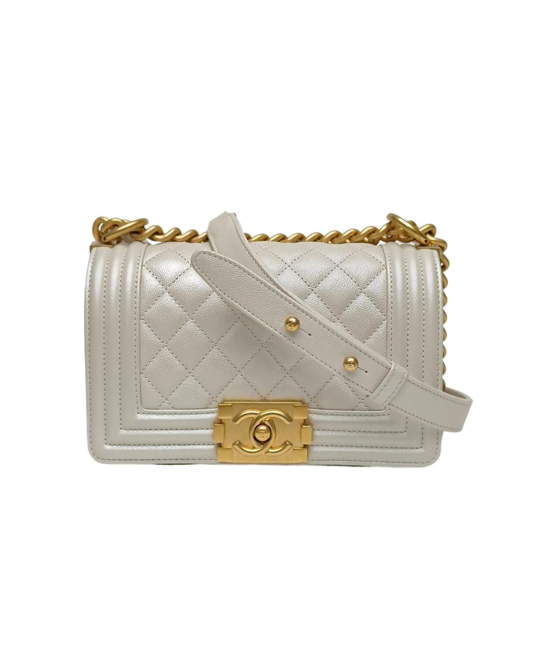 CHANEL Белая кожаная сумка через плечо, фото 1