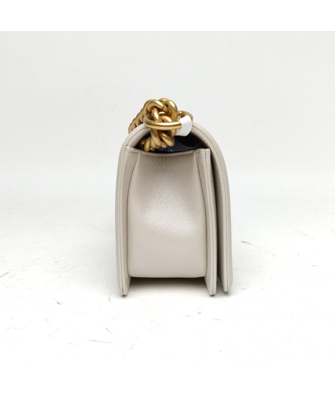 CHANEL Белая кожаная сумка через плечо, фото 5