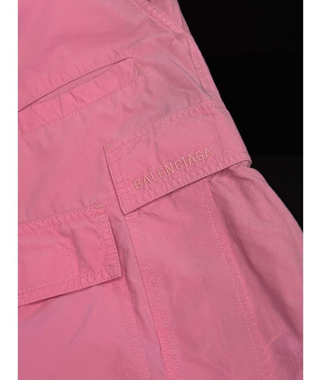 BALENCIAGA Розовые хлопковые брюки широкие, фото 4