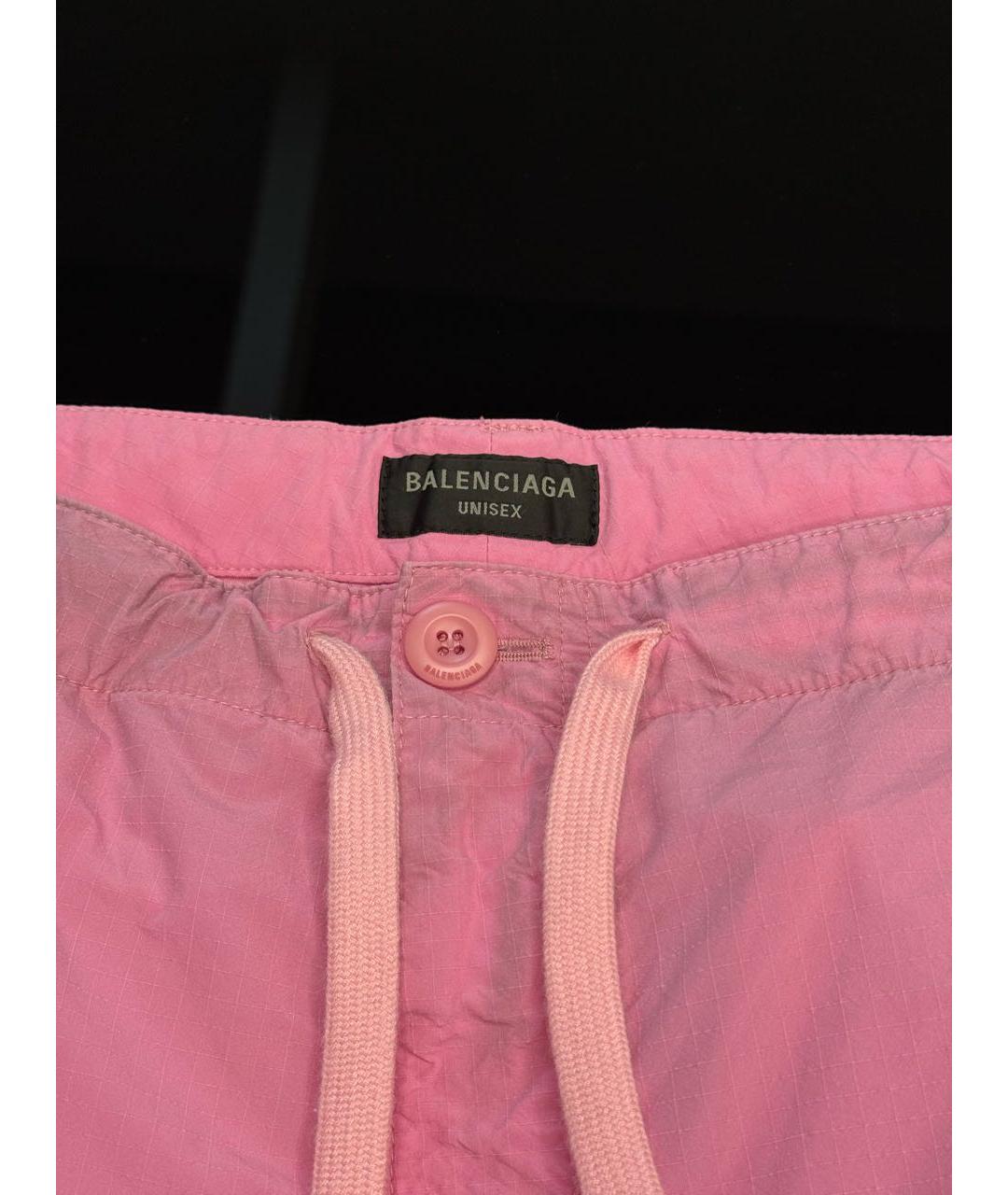 BALENCIAGA Розовые хлопковые брюки широкие, фото 3