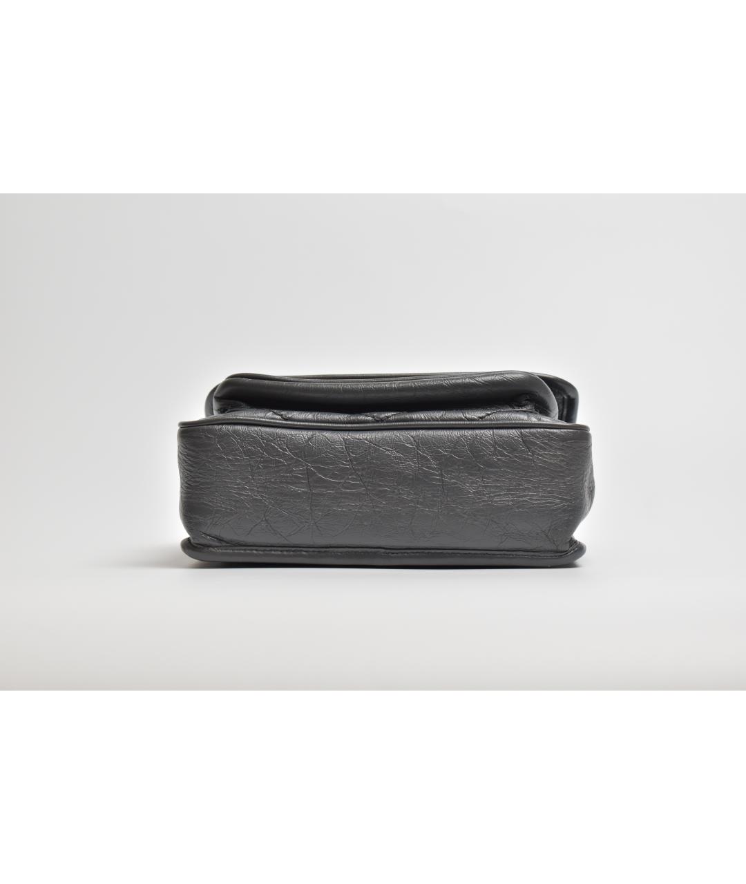 SAINT LAURENT Серая кожаная сумка через плечо, фото 5