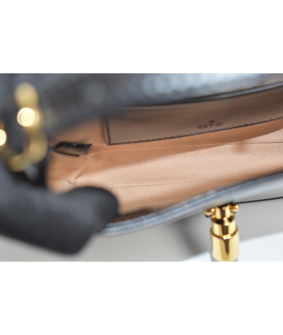 GUCCI Черная кожаная сумка с короткими ручками, фото 4
