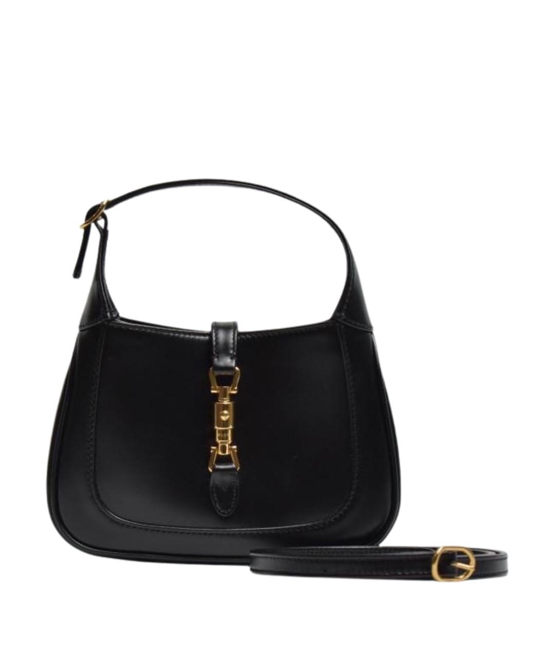 GUCCI Черная кожаная сумка с короткими ручками, фото 1