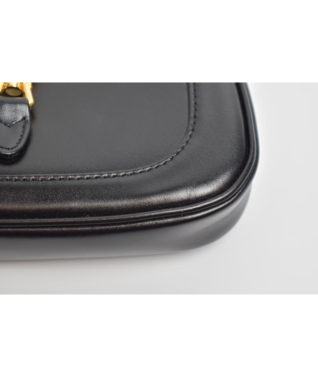 GUCCI Черная кожаная сумка с короткими ручками, фото 7