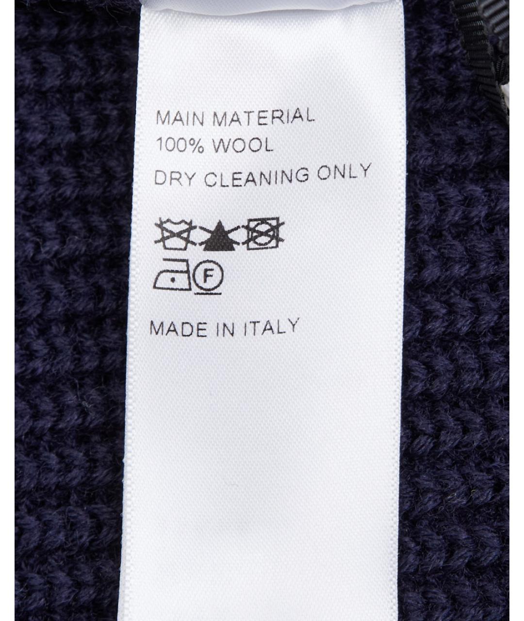 CELINE Темно-синий шерстяной джемпер / свитер, фото 5