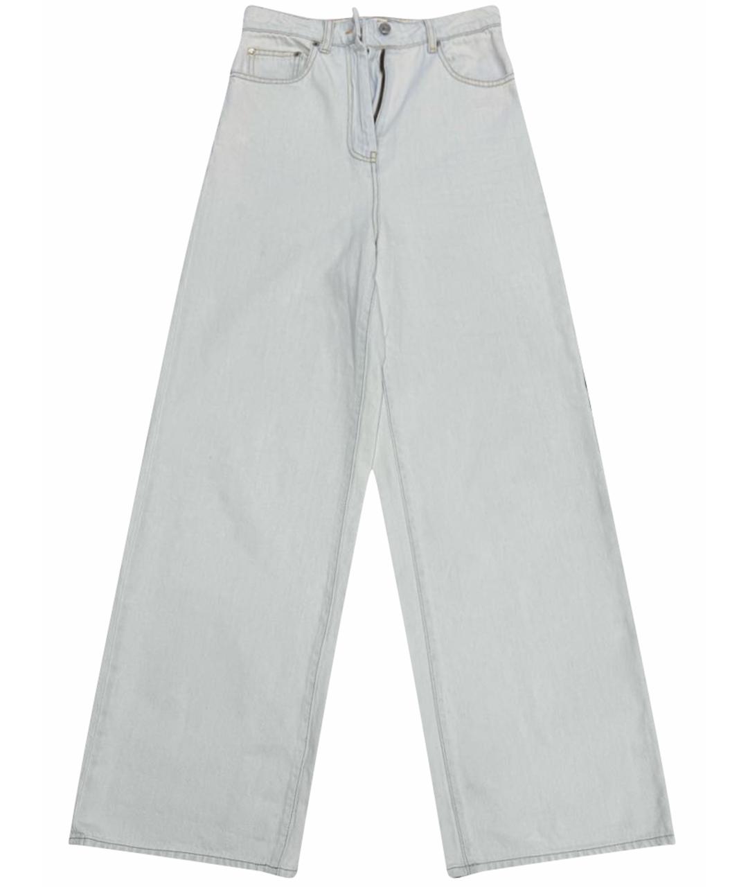 OFF-WHITE Голубые хлопковые прямые джинсы, фото 1