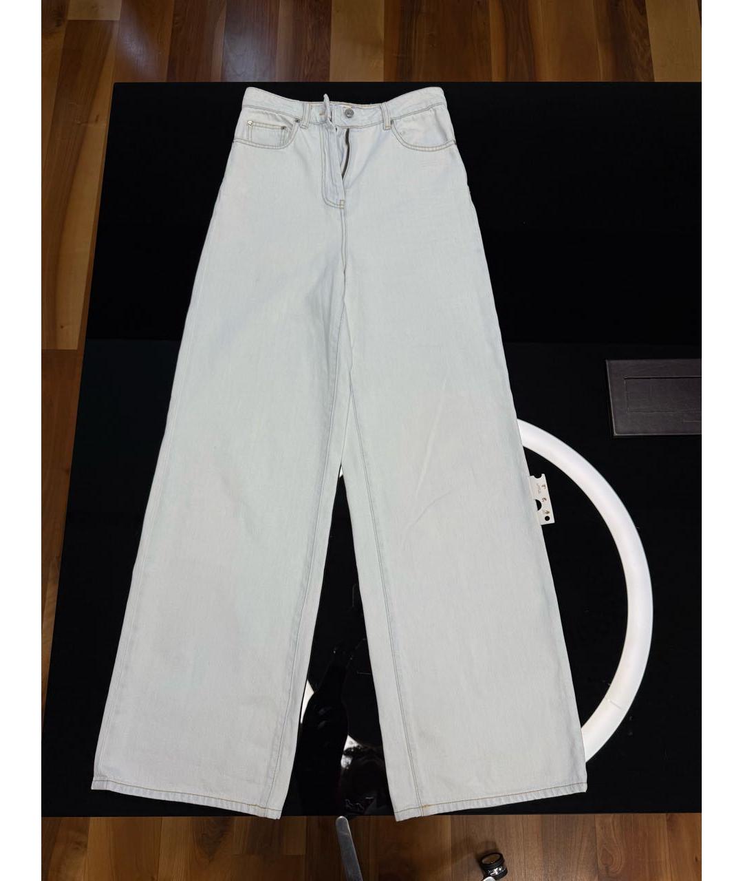 OFF-WHITE Голубые хлопковые прямые джинсы, фото 6