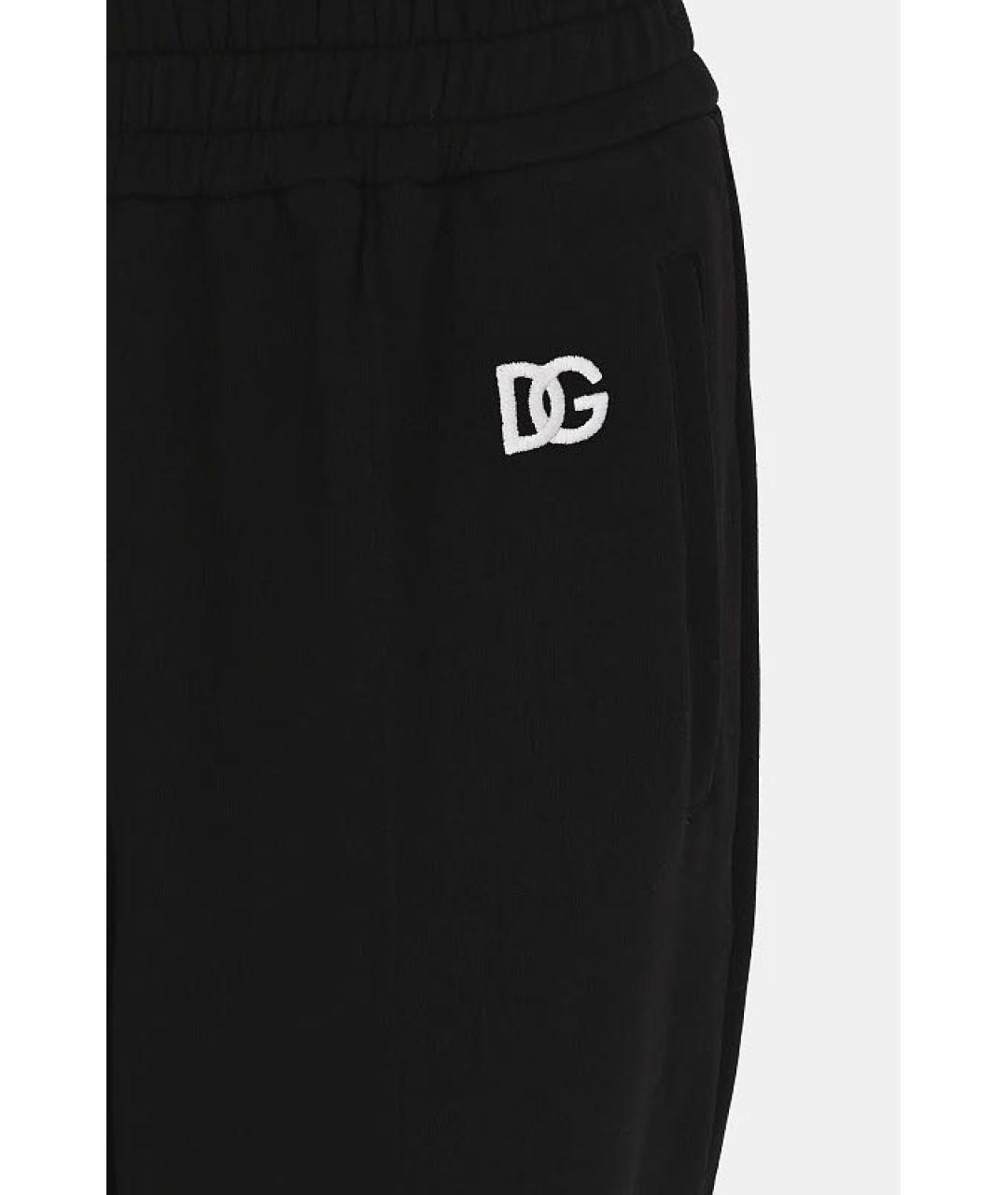 DOLCE&GABBANA Черные хлопковые спортивные брюки и шорты, фото 4
