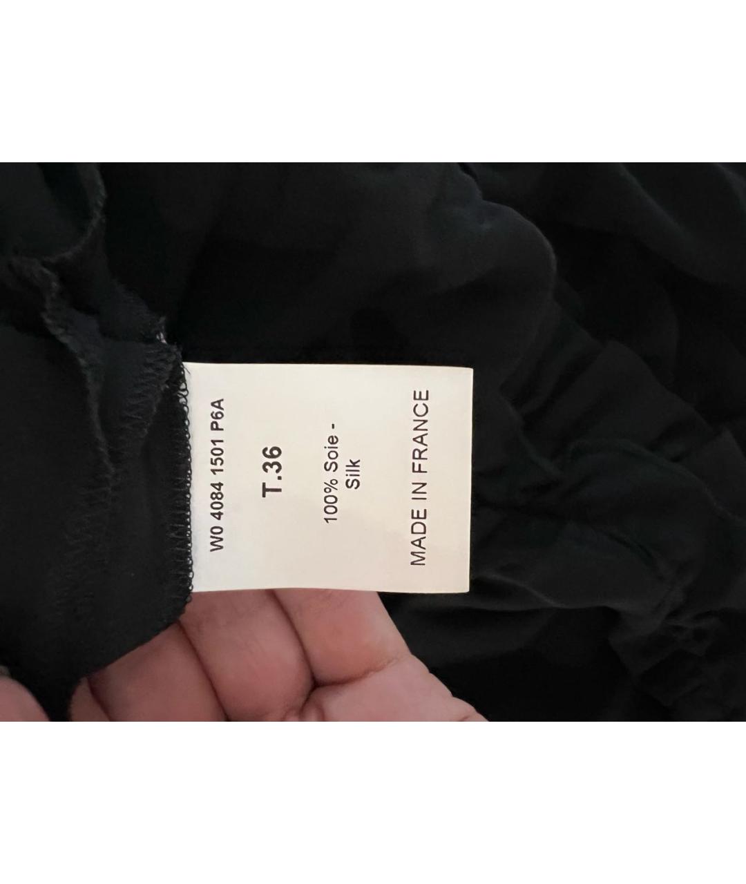 LANVIN Черная шелковая юбка макси, фото 4