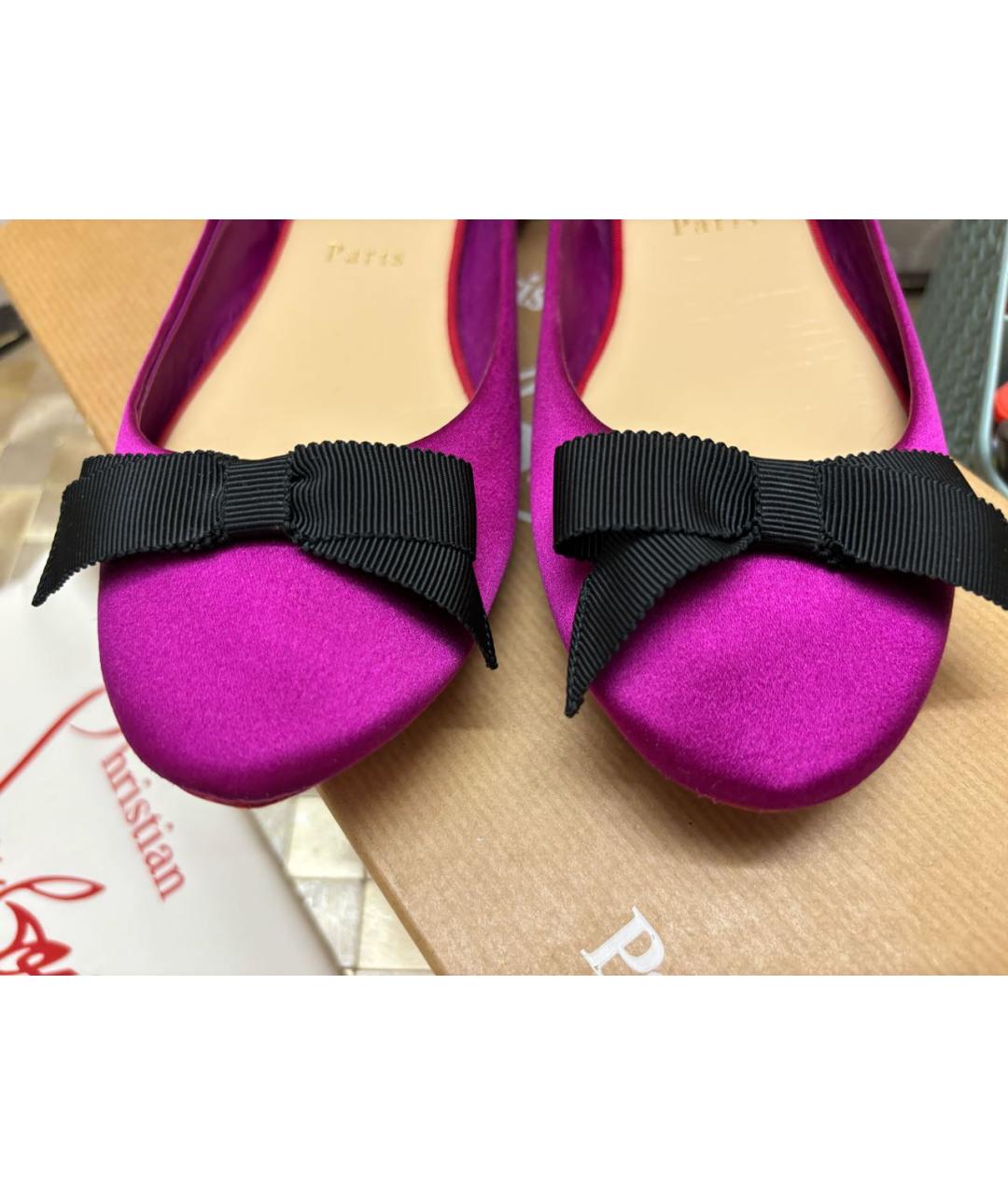 CHRISTIAN LOUBOUTIN Фуксия балетки, фото 2