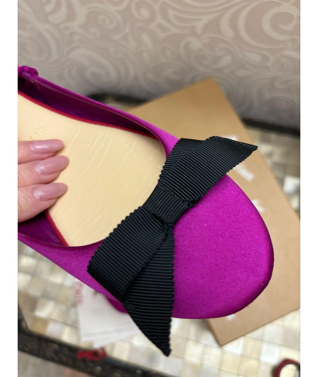 CHRISTIAN LOUBOUTIN Фуксия балетки, фото 4