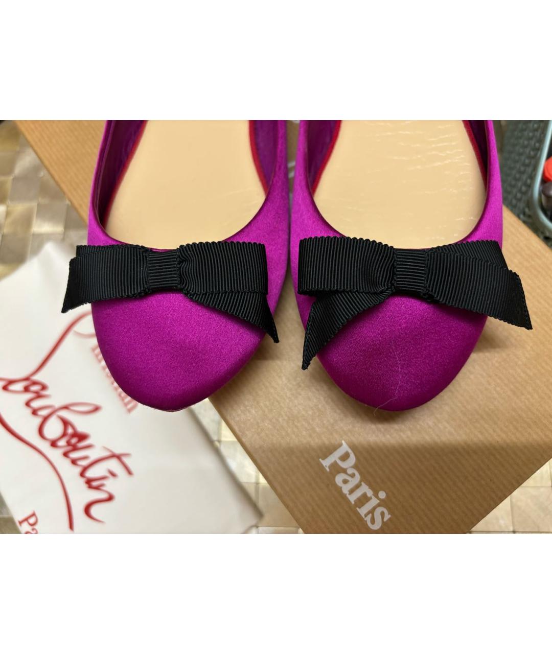 CHRISTIAN LOUBOUTIN Фуксия балетки, фото 3
