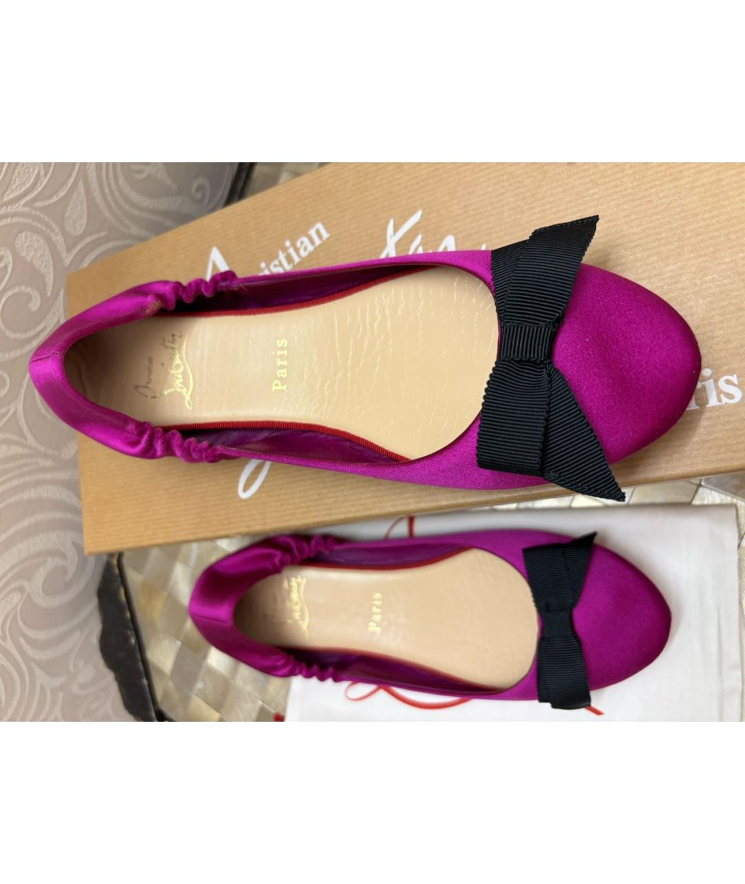 CHRISTIAN LOUBOUTIN Фуксия балетки, фото 6