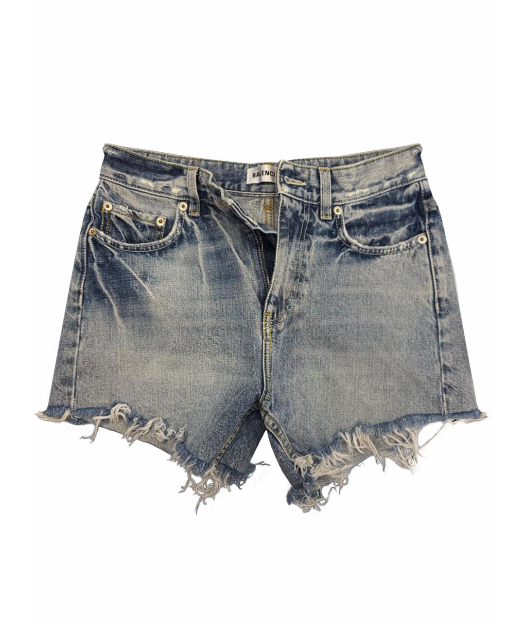 BALENCIAGA Антрацитовые деним шорты, фото 1