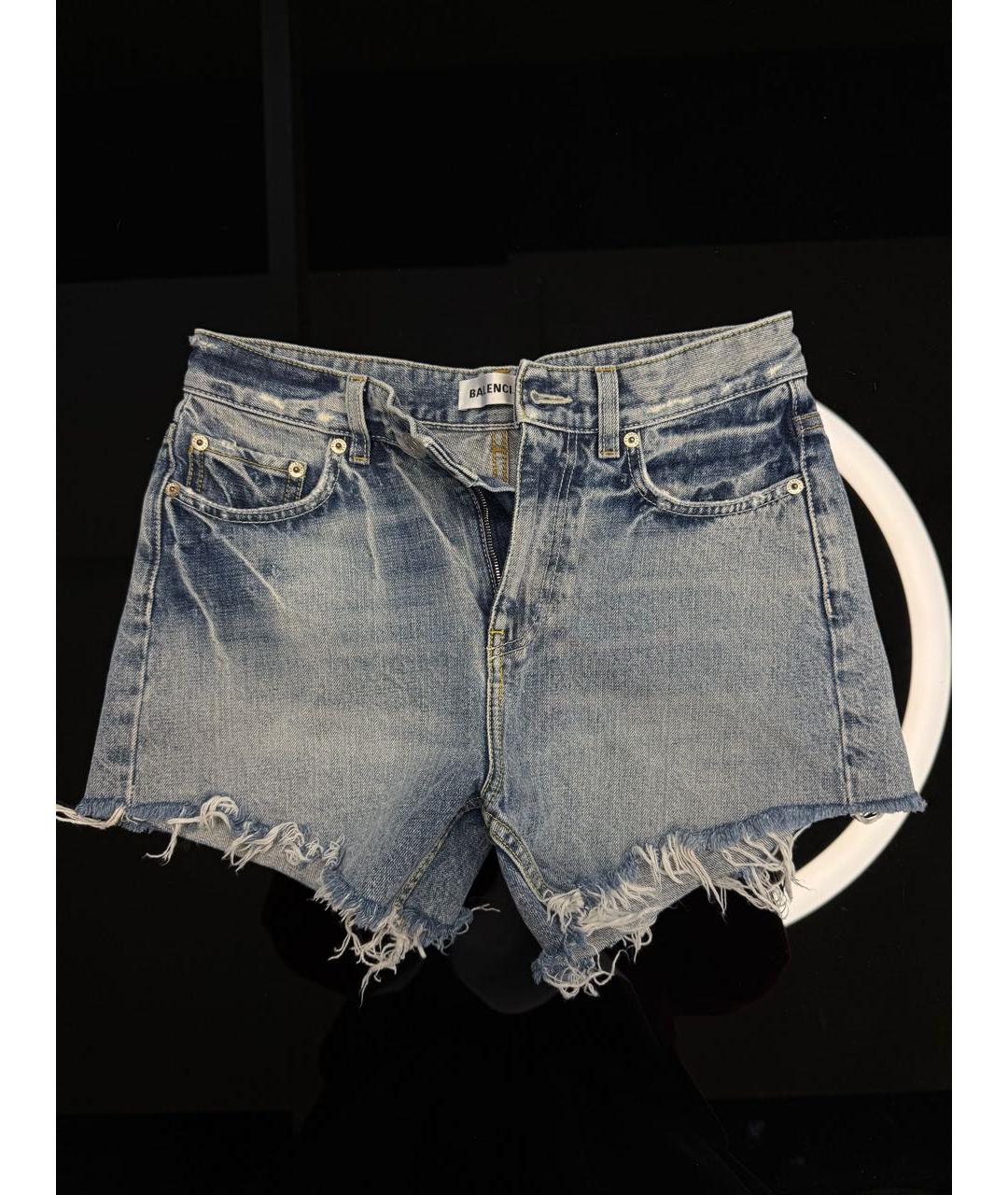 BALENCIAGA Антрацитовые деним шорты, фото 5