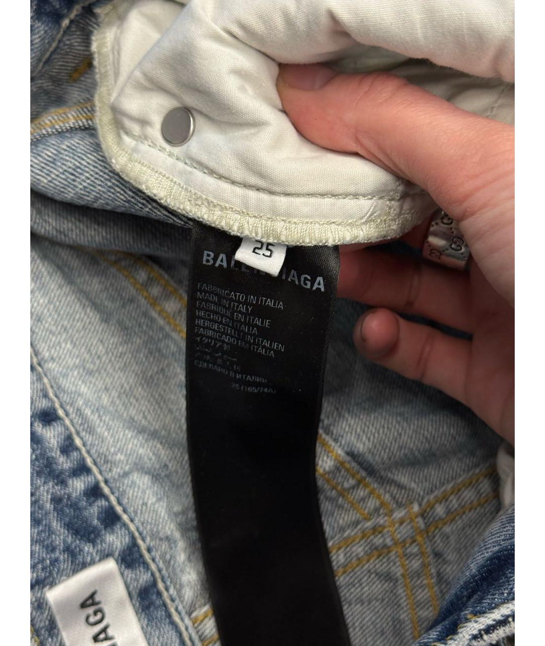 BALENCIAGA Антрацитовые деним шорты, фото 4