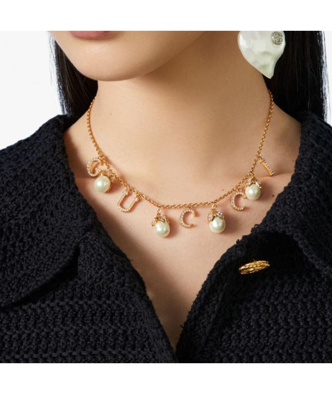 GUCCI Золотое металлическое колье, фото 4