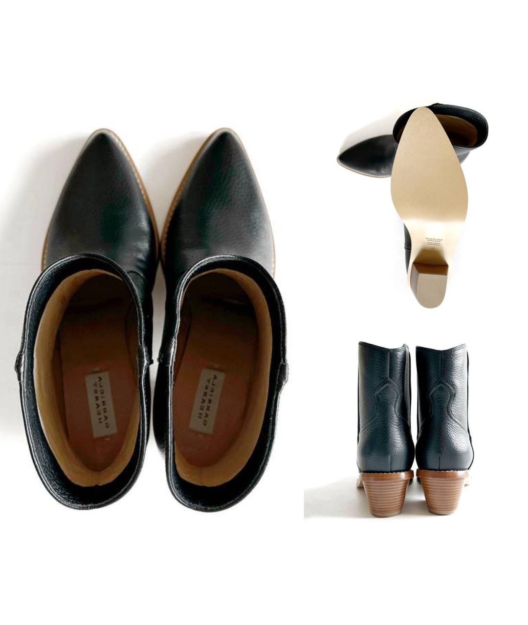 GABRIELA HEARST Черные кожаные полусапоги, фото 4