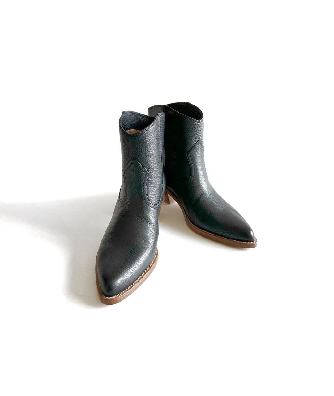 GABRIELA HEARST Черные кожаные полусапоги, фото 2