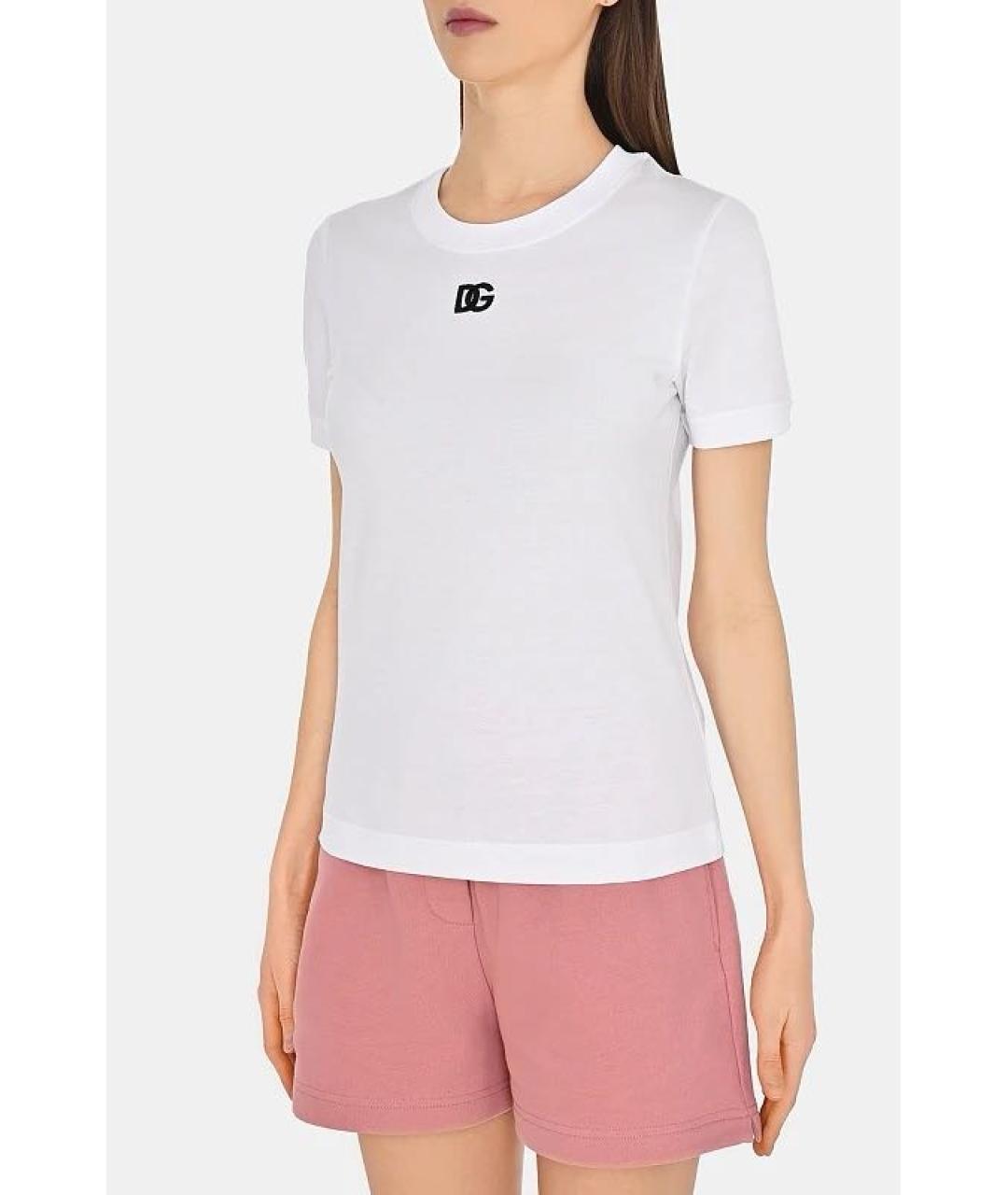 DOLCE&GABBANA Белая хлопковая футболка, фото 2